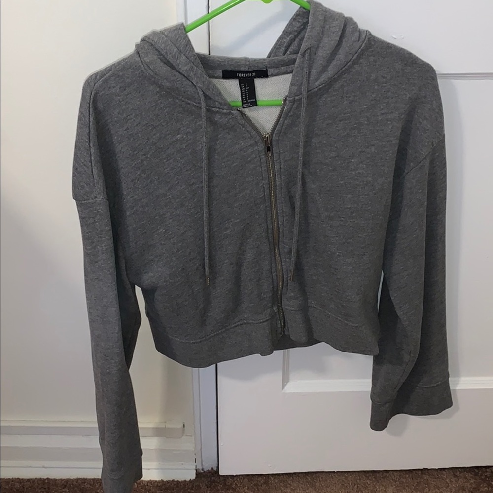 Cropped Bell Sleeve Zip Up